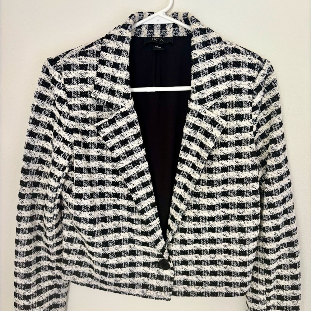 Black and White Checkered Women's Jacket